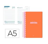 Agenda escolar 25-26 liderpapel espiral classic naranja día página a5 bilingüe papel fsc 70 gr - LP562