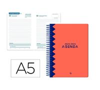 Agenda escolar 25-26 liderpapel espiral classic rojo día página a5 bilingüe papel fsc 70 gr - LP567