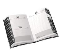 Agenda escolar AIRNESS Fuse 2023-2024 Diario formato 12 x 17 cm, tapa dura acolchada negra