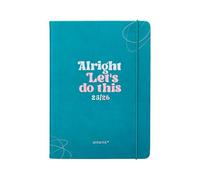 Agenda escolar antartik 25-26 encuadernada go! Simil piel verde semana vista a5 bilingüe papel fsc 80 gr.