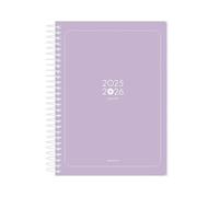 Agenda escolar antartik 25-26 espiral essentials morado dia pagina a5 bilingüe papel fsc 80 gr.