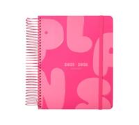 Agenda escolar antartik 25-26 espiral plans rosa fucsia dia pagina a5 bilingüe papel fsc 80 gr.