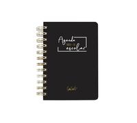 · Agenda escolar Casterli Basic Edition · Semana vista apaisado y Dia Pagina·Tapa Extra Dura y gusanillo de Ware · Prepara el curso con las mejores agendas escolares · (Negro, A6)