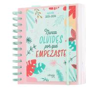 Agenda escolar día página personalizable 14x16cm 324 páginas multilingüe accesorios incluidos