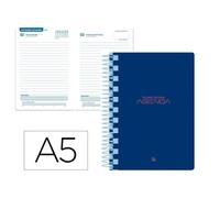 Agenda escolar liderpapel 25-26 espiral classic azul oscuro día página a5 bilingüe papel fsc 70 gr - LP565