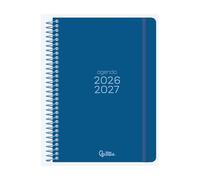 Agenda escolar liderpapel curso 2026-2027 espiral basic a5 bilingue 70g papel fsc (Azul, Semana Vista)