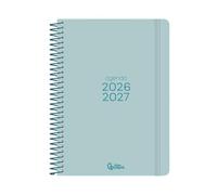Agenda escolar liderpapel curso 2026-2027 espiral basic a5 bilingue 70g papel fsc (Morado, Semana Vista)