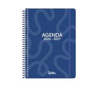 Agenda escolar liderpapel curso 2026-2027 espiral classic dia pagina a5 bilingue 70g papel fsc (Azul Marino)