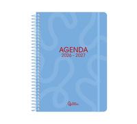 Agenda escolar liderpapel curso 2026-2027 espiral classic dia pagina a5 bilingue 70g papel fsc (Azul)