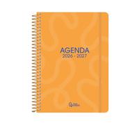 Agenda escolar liderpapel curso 2026-2027 espiral classic dia pagina a5 bilingue 70g papel fsc (Naranja)