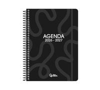 Agenda escolar liderpapel curso 2026-2027 espiral classic dia pagina a5 bilingue 70g papel fsc (Negro)