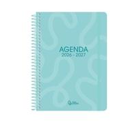 Agenda escolar liderpapel curso 2026-2027 espiral classic dia pagina a5 bilingue 70g papel fsc (Turquesa)