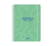 Agenda escolar liderpapel curso 2026-2027 espiral classic dia pagina a5 bilingue 70g papel fsc (Verde)