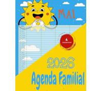 Agenda Familial 2026 A4: Mon planificateur familial 2026 pour 4 Personnes de Janvier 2026 à Décembre 2026, Planificateur Mensuel de 12 Mois- L’outil idéal pour une année sereine et bien organisée