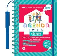 Agenda familial Mémoniak, sept. 2024 - déc. 2025: Avec 1 stylo