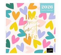 Agenda familiar 2026 con vista mensual, planificador colgante de pared con cinco columnas para organizar la familia, colores brillantes, 2 estilos, Into The Wild Or Living Our Best Life (Best life)