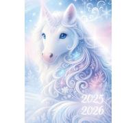 Agenda Fille: Licorne | UNE PAGE PAR JOUR | Format standard 12x17 cm | Primaire, Collège | pour Filles 7 ans 8 ans 9 ans 10 ans | Bleu Turquoise Rose ... 3eme | Enfant Ado Elève d'école élémentaire