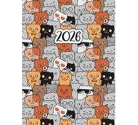 Agenda Giornaliera 2026 Gatti: Carino Pianificatore 12 Mesi da Gennaio a Dicembre 2026 | 365 giorni | Italiano Grande A4 | 1 pagina per giorno