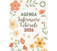 Agenda Infirmière Libérale: 2 JOURS PAR PAGE, Planificateur de tournée de 5h à 22h, grand format, toutes les 30min, +RDV patients +km +CA +bilan comptable