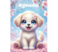 Agenda Kawaii Chien: Chiot Mignon, Journalier avec coloriages | Une page par Jour | 12x17 cm | Primaire, pour les filles, ado | en français | cp, ce1, ... 5eme, 4eme, 3eme | Lycée | Rentrée Scolaire