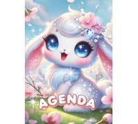 Agenda Lapin Kawaii: Journalier UNE PAGE PAR JOUR avec coloriages | Format standard 12x17 | Fille Enfant 7 ans, 8 ans, 9 ans 10 ans | Ecole Primaire ... Lycée | Rose Bleu Pastel Anime Manga | Souple