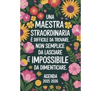 AGENDA MAESTRA 2025 2026: Verticale Con Orari 07:00 To 20:00 | Regalo Maestre Fine Anno