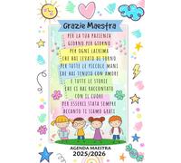 Agenda Maestra - Grazie per la tua Pazienza: Regalo Maestre fine Anno elementare originale | Pianificatore settimanale e mensile | Una settimana su due pagine.
