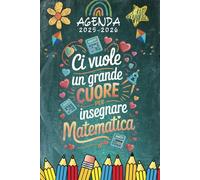 Agenda Maestre Matematica 2025 2026: 1 Settimana Su 2 Pagine | Regalo insegnante Elementare asilo nido