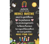 Agenda Maitre 2025 2026: Cadeau personnalisé d'école fin d'année , Planifiacteur Semainier et mensuel , Aout - Juillet