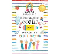 Agenda Maitresse 2026 2027: 12 mois , Semainier et mensuel , Cadeau d'école Personnalisé maternelle fin d'année
