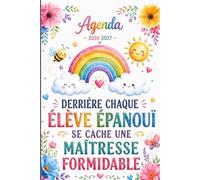 Agenda Maitresse 2026 2027 Cadeau Fin D'année Scolaire: Derrière Chaque Élève Épanoui | Planificateur scolaire complet avec calendrier, emploi du ... pédagogique, réunions, objectifs et notes