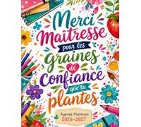 Agenda maitresse 2026-2027: Carnet de bord semainier et mensuel | Septembre 2026 a Août 2027 | Idée originale pour remercier une enseignantes d’école en fin d’année scolaire, ATSEM, AESH, NOUNOU.