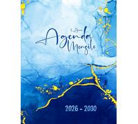 Agenda mensile 5 anni 2026 2030 a4: 60 mesi planner book quinquiennale italiano. Pianificatore mensile e annuale anni da gennaio 2026 a dicembre 2030grandi dimensioni. Copertina nera.