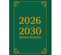 Agenda Mensual 2026-2030: Organizador por Cinco años De Enero 2026 a Diciembre 2030, 60 Meses Calendario Anual con Vacaciones Españolas, 1 Mes para 2 Páginas.