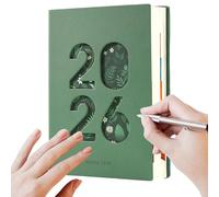 Agenda mensual 2026 - Agenda académica diaria A5 de 365 días, calendario de citas encuadernado en cuero, cuaderno escolar para el aula universitaria, planificador semanal de año académico para el