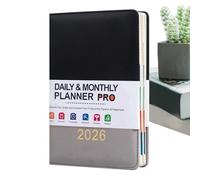 Agenda Mensual 2026 - Cubierta De Cuero A5 Diario Académico 365 Días | Planificador Diario 2026 Calendario Mensual | Para Escuela Oficina Universidad Aula Estudiante Profesor Familia H