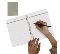 Agenda mensual con calendario - Planificador mensual estético y cuaderno, 1 libro mayor para gestión del tiempo, elegante con hojas encuadernadas, suministros de oficina, guía de diseño para estudios