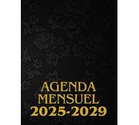 Agenda Mensuel 2025-2029: Grand Planificateur sur 5 Ans de Janvier 2025 à Décembre 2029 - 1 Mois par Double Page || Organisateur Calendrier sur 60 Mois avec Jours Fériés -