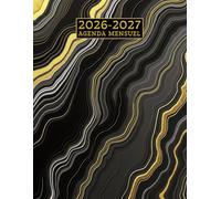Agenda Mensuel 2026-2027: Un Planificateur Simple sur 2 Ans avec Calendriers Annuels et Pages de Notes
