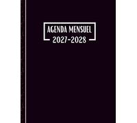 Agenda Mensuel 2027-2028 deux ans: Planificateur 24 Mois, Du 1 janvier 2027 jusqu'a le 31 Décember 2028, |Théme: Noir |