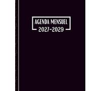 Agenda Mensuel 2027-2029 trois ans: Planificateur 36 Mois, Du 1 janvier 2027 jusqu'a le 31 Décember 2029, |Théme: Noir |