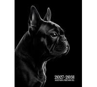 Agenda Mensuel 2027-2031: Planificateur de 60 Mois | 5 ans du 1er janvier 2027 jusqu'au 31 décembre 2031 | Bouledogue Français Noir Couverture