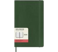 Moleskine Agenda Diaria, Agenda Diaria 2026 12 Meses, Con Tapa Blanda y Cierre Elástico, Formato Grande 13x21, Color Verde