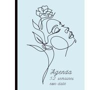 Agenda non daté: 52 semaines | Planner hebdomadaire élégant et minimaliste pour organisation personnelle