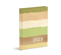 Agenda organizador 2025 enero-diciembre 2025 tapa dura, semanal, marrón y beige
