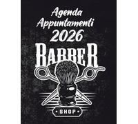 Agenda Parrucchiere Uomo 2026: Appuntamenti ogni 30 minuti | 4 colonne per team e collaboratori | Formato A4