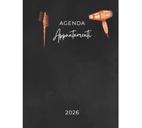 Agenda parrucchieri per appuntamenti 2026: Un giorno per pagina A4 | Intervalli di 30 minuti | 12 mesi da gennaio a dicembre 2026.