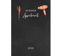 Agenda parrucchieri per appuntamenti 2026: Un giorno per pagina A4 | Intervalli di 30 minuti | 12 mesi da gennaio a dicembre 2026.