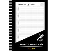 Agenda Peluquería 2026: Libro de citas peluquería, barbería y estilista | 1 día por página | Intervalo de 30 Minutos de 7:00 a 22:30 (4 Columnas)