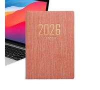 Agenda pequeña 2026, agenda de bolsillo en inglés A7, calendario diario de 365 días con cubierta de piel sintética resistente, cuaderno portátil para hombres y mujeres, ideal para el trabajo, la